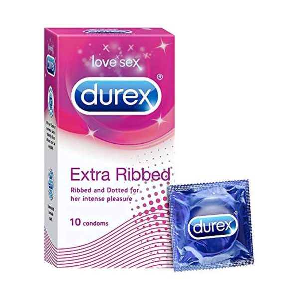 A2ZBDShop Durex Extra Ribbed Condom 10 Pcs