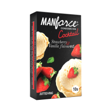 A2ZBDShop Manforce Strawberry and Vanilla Flavoured Cocktail Condom 10pcs